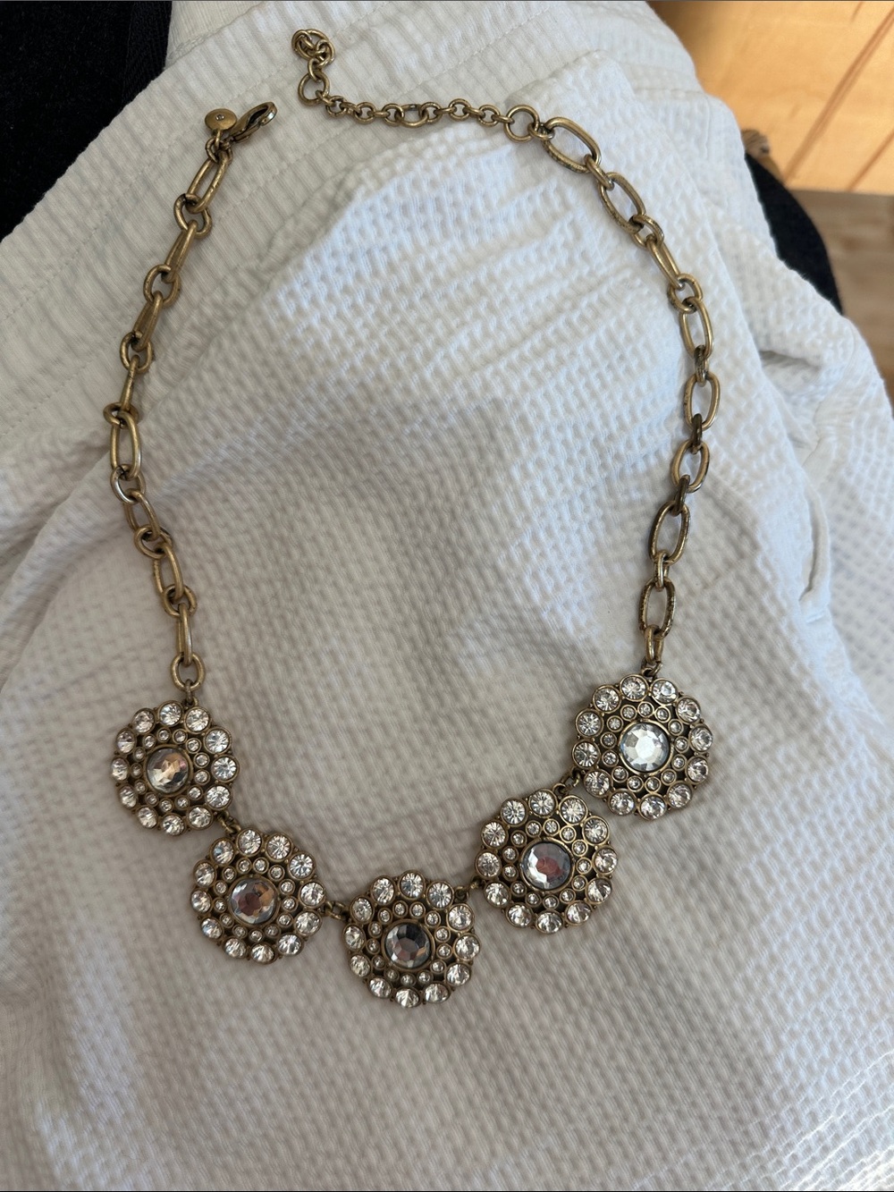 J. Crew Gold-Tone Crystal Cluster Necklace